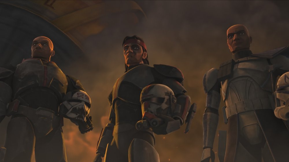 Wrecker and Hunter with Commander Rex on Star Wars: The Clone Wars