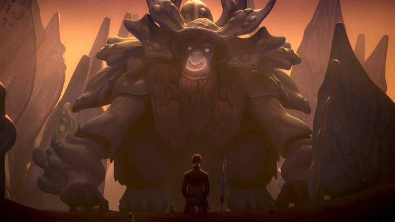 Kanan kneeling before the Bendu