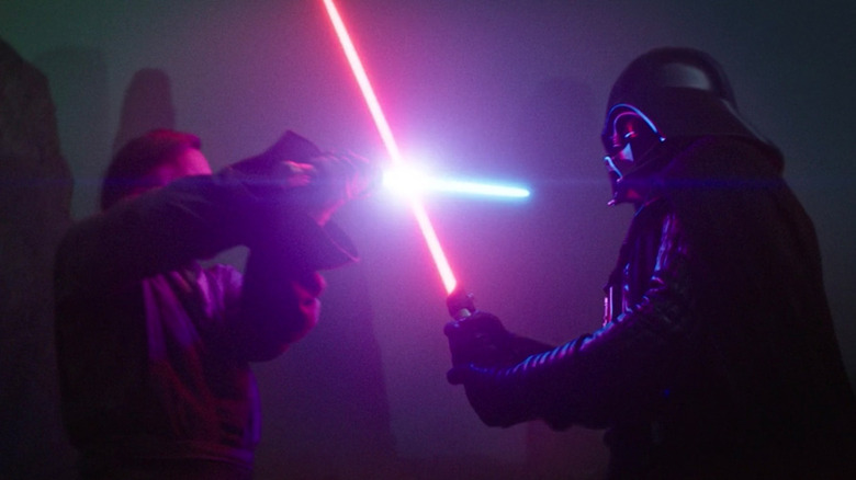 Obi-Wan and Vader battling in Obi-Wan Kenobi