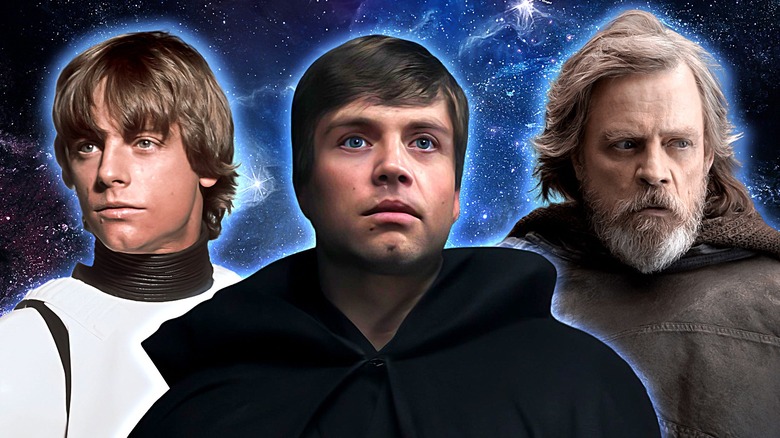 Three Luke Skywalkers in space