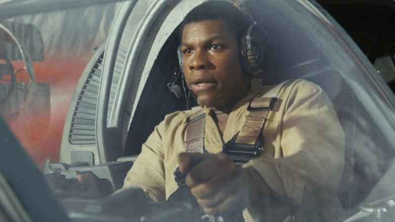 Finn piloting a ship 