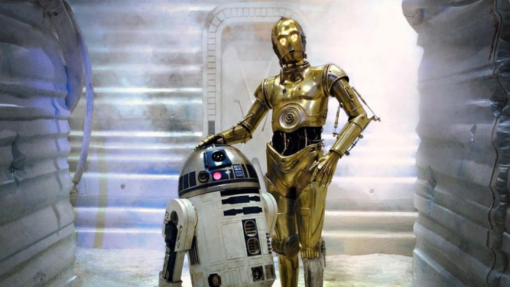 R2-D2 and C-3PO in Star Wars.