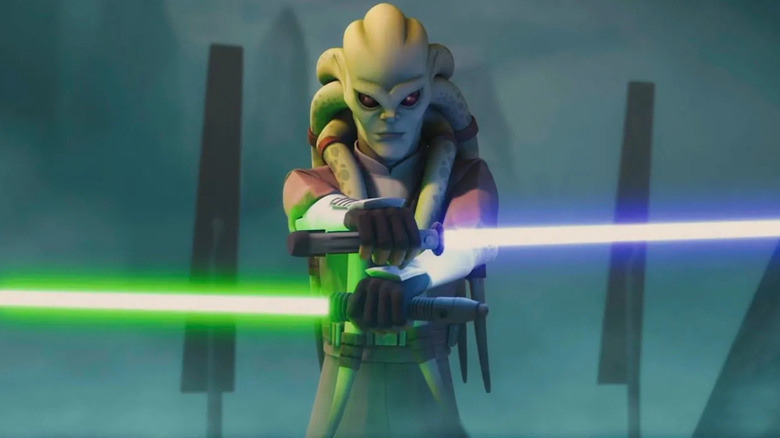 Kit Fisto wielding two lightsabers