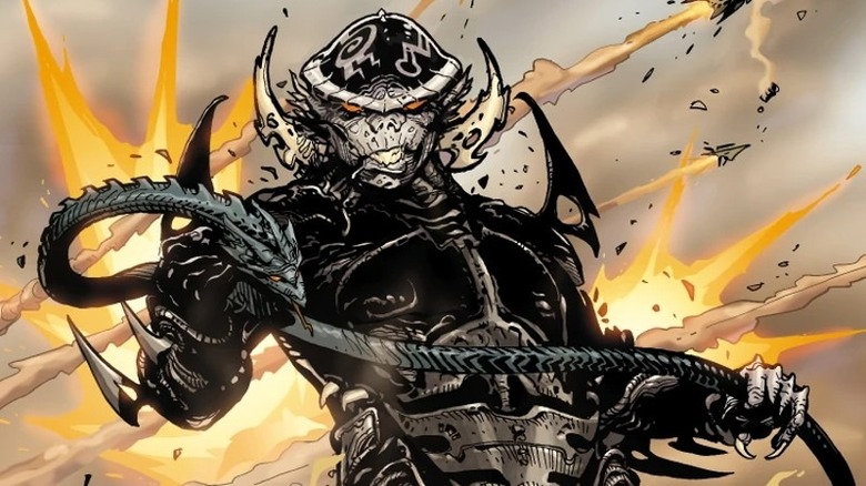 A Yuuzhan Vong warrior snarls