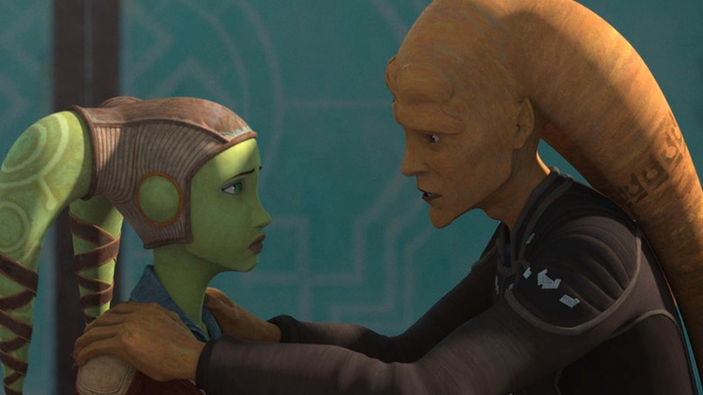 Hera and Cham Syndulla looking at each other