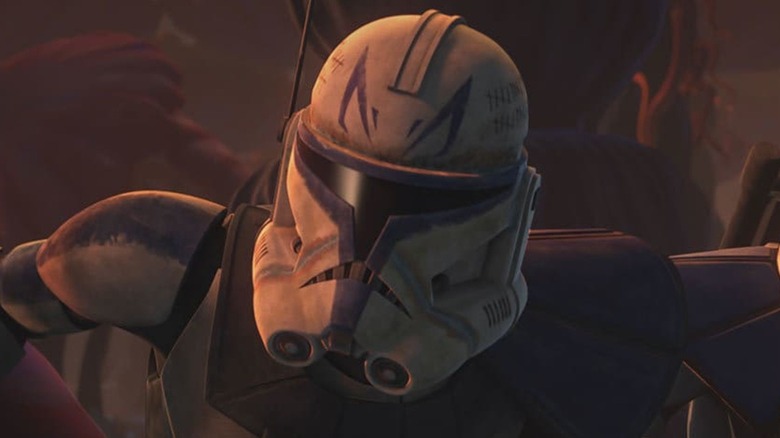 Captain Rex wearing his helmet