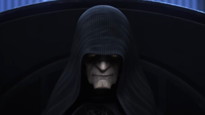 Sheev Palpatine glowers