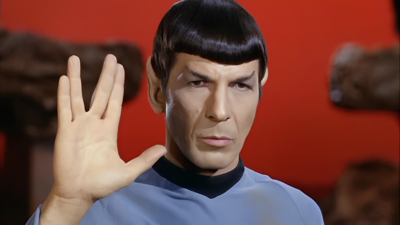 Spock gives a Vulcan Salute