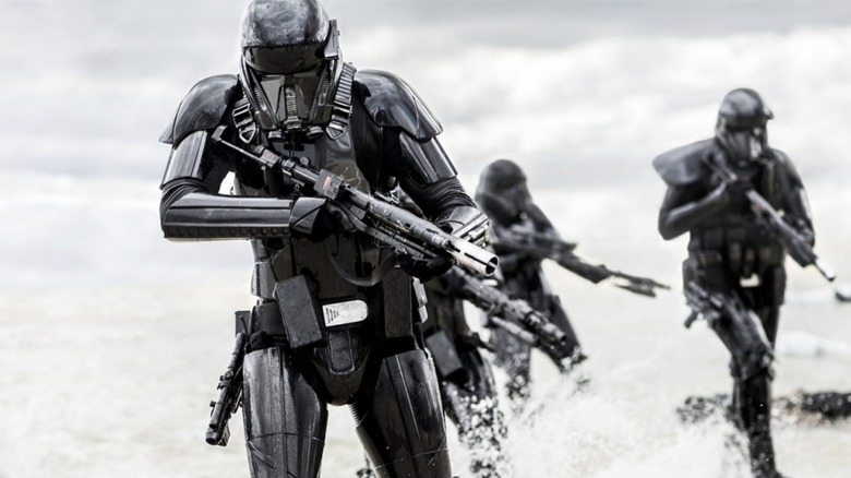 Death Troopers splashing through water