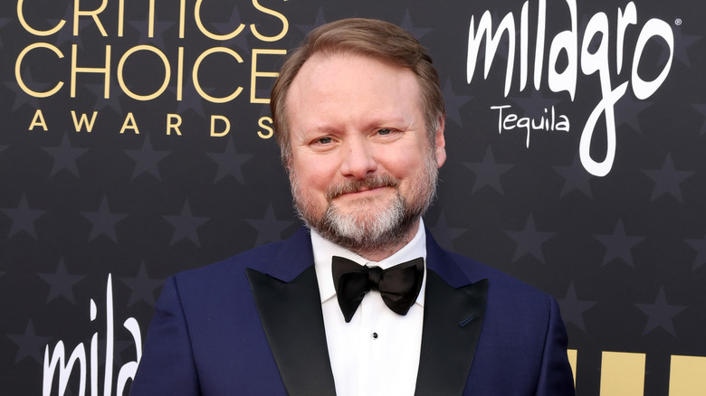 Rian Johnson in blue suit