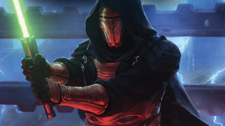 Revan holding a lightsaber