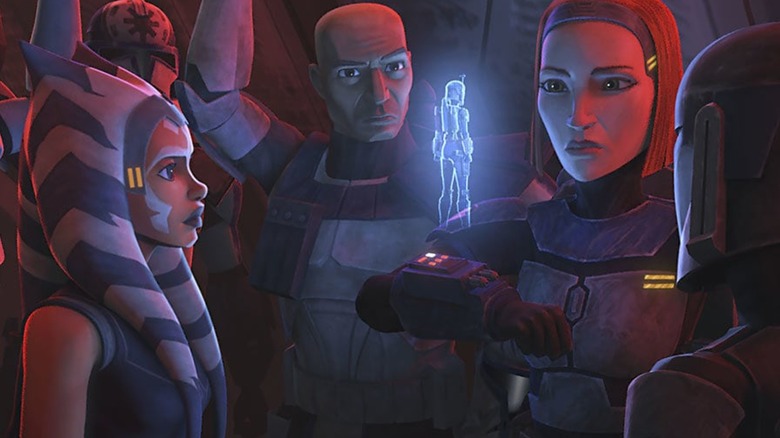 Ahsoka, Rex, and Bo-Katan gathering