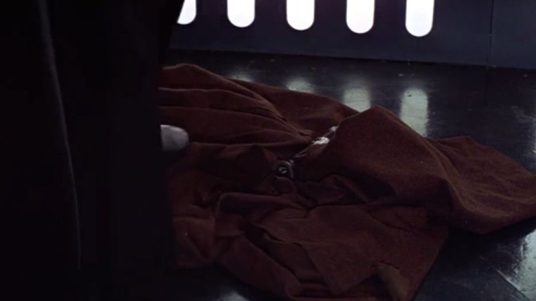 Vader stepping on Kenobi's cloak