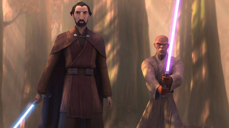 Dooku fights alongside Mace Windu