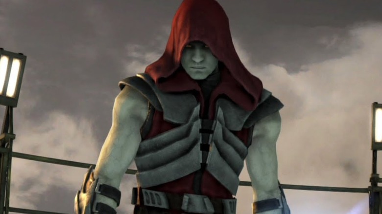 A clone of Starkiller wearing a hood