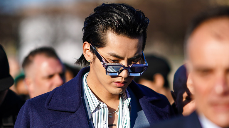 Kris Wu in blue sunglasses 