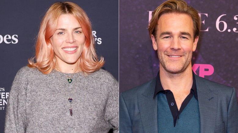 Busy Phillips and James Van Der Beek smiling