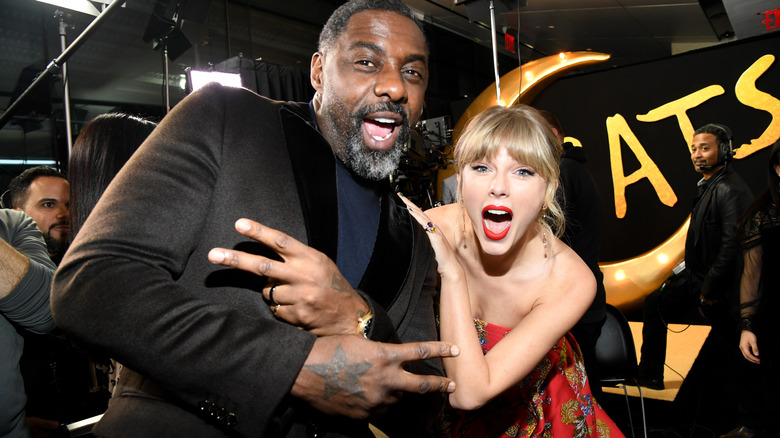 Idris Elba and Taylor Swift at the Cats premiere