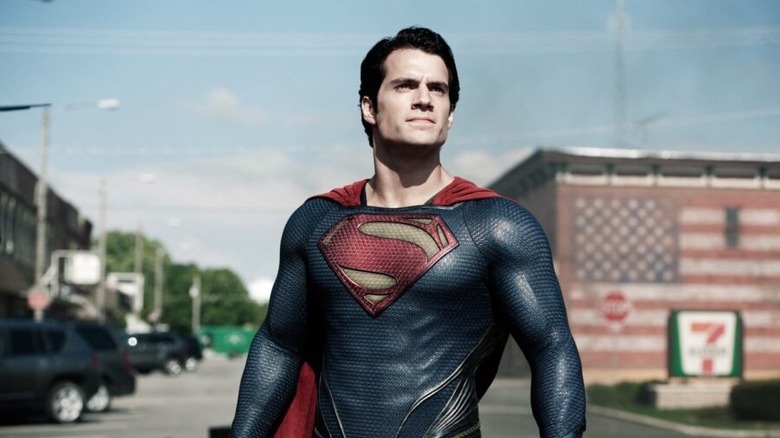 Superman standing in the street