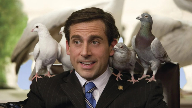 Evan with pigeons