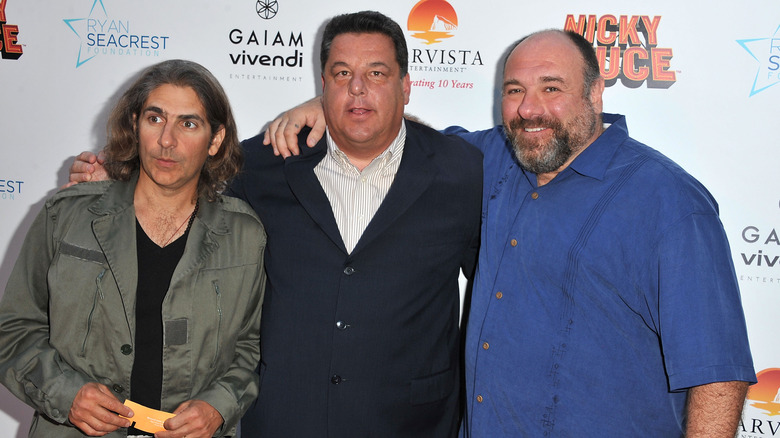 Michael Imperioli, Steve Schirripa, and James Gandolfini posing