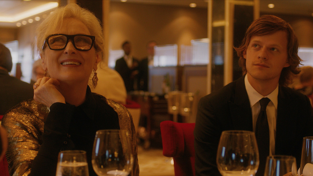 Meryl Streep and Lucas Hedges smiling