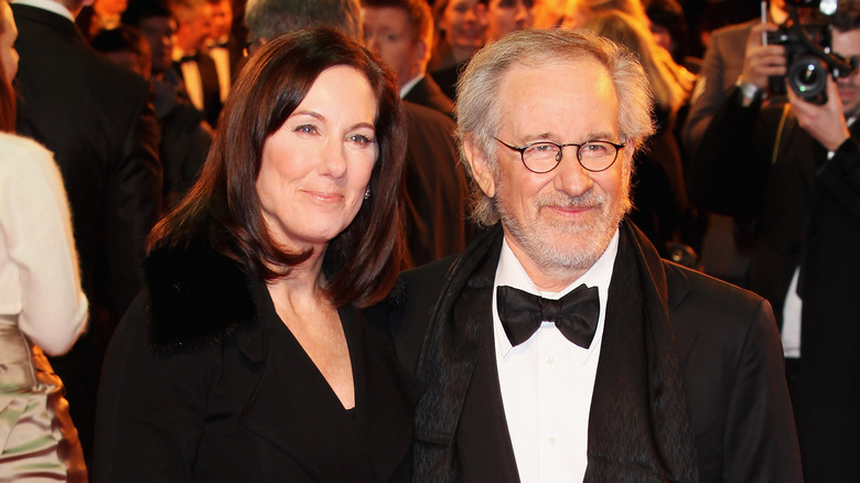 Kathleen Kennedy and Steven Spielberg on the red carpet