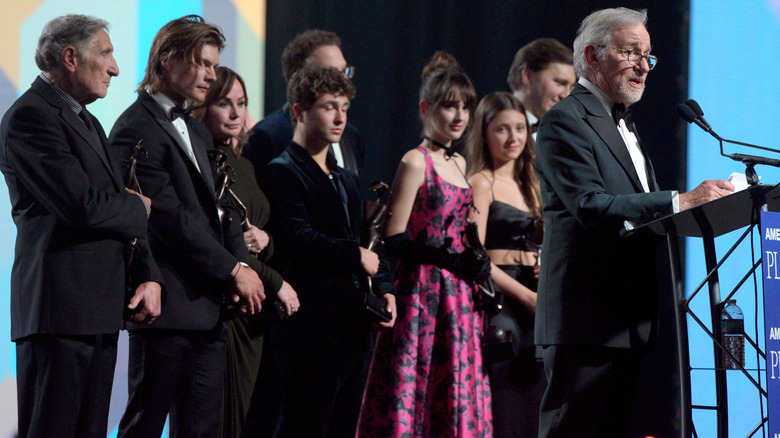 Steven Spielberg and the cast of The Fabelmans 