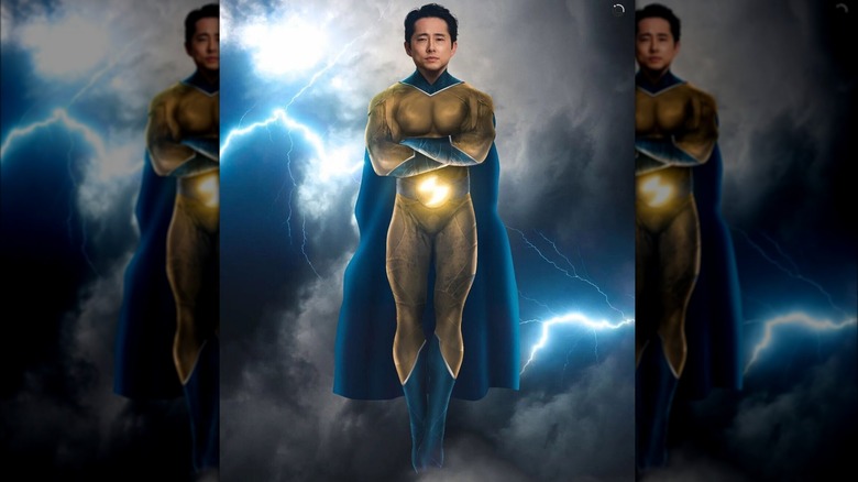 Steven Yeun floating as Sentry