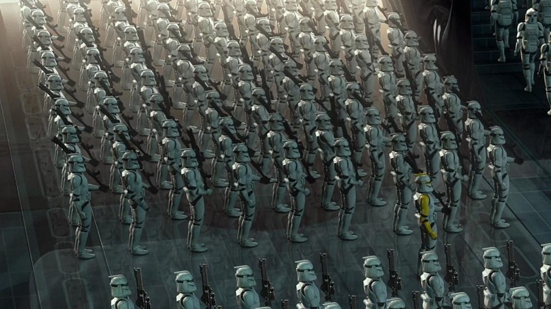 Clone troopers drilling on Kamino