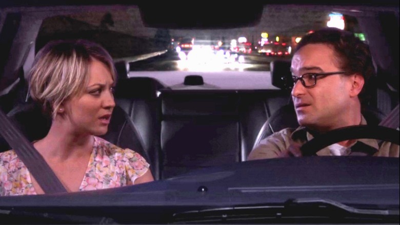 Penny, Leonard arguing in car