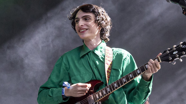 Finn Wolfhard performing with The Aubreys