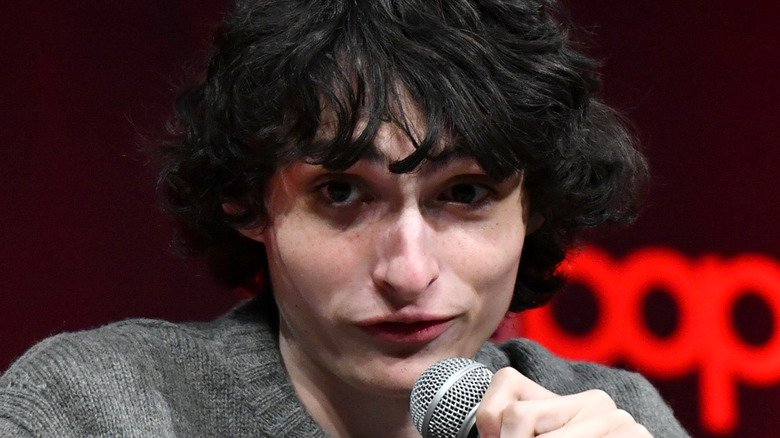 Finn Wolfhard speaks at a panel for Ghostbusters Afterlife