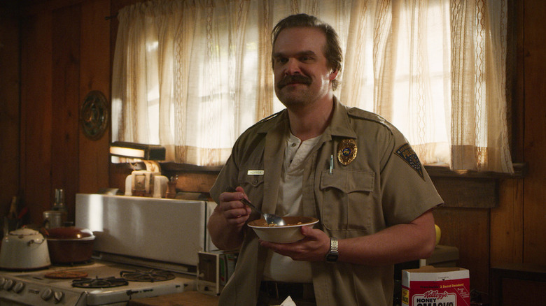 Jim Hopper eating cereal