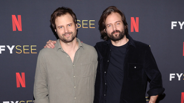 The Duffer brothers at a Netflix press event