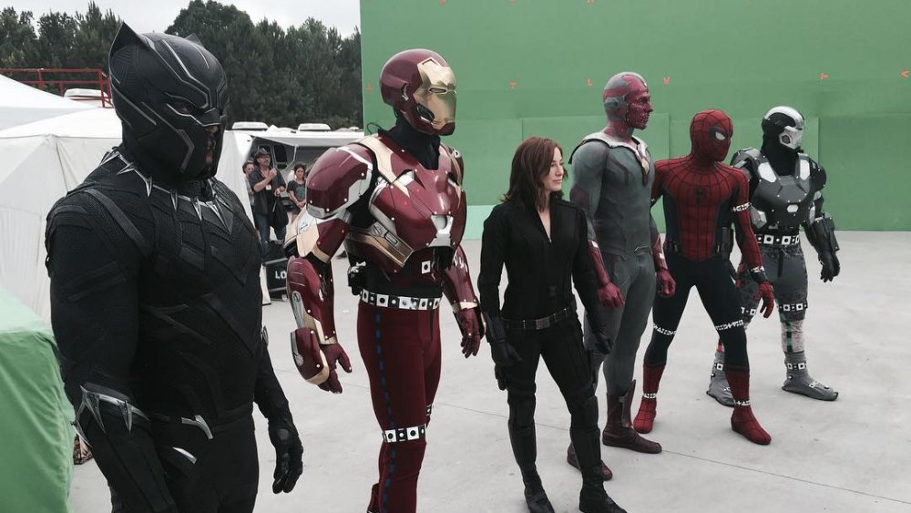 Heidi Moneymaker on the set of Captain America: Civil War