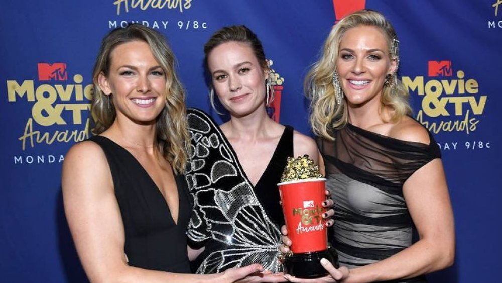 Renae Moneymaker with Brie Larson at the MTV Movie Awards