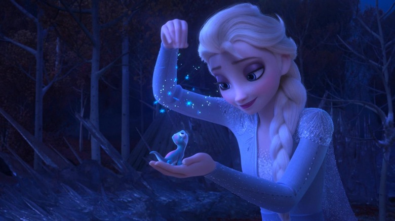 Elsa sprinkles snow