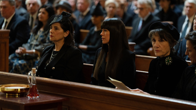 Logan Roy's wives and girlfriends at funeral