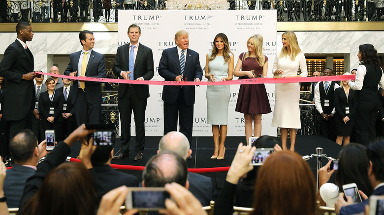 Trumps at a hotel opening