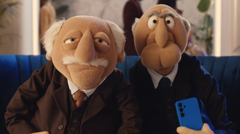 Statler and Waldorf stare in the Booking.com commercial