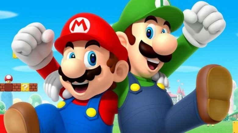 Mario and Luigi celebrating