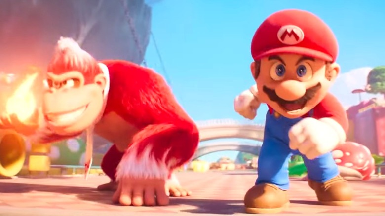 Mario and Donkey Kong smiling