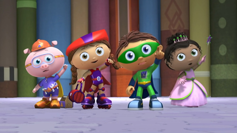 Super Why crew in superhero poses