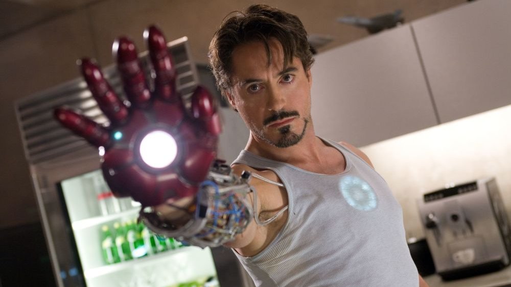 Iron Man aiming repulsor arm