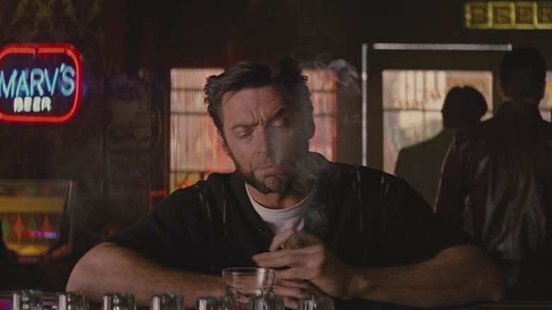 Wolverine sits at the bar