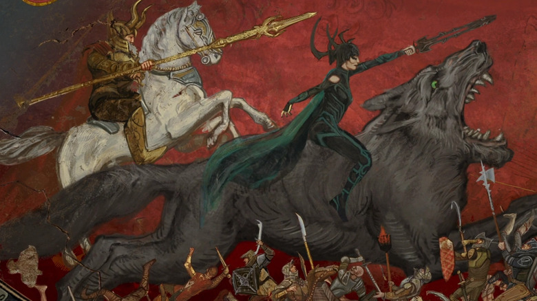 Hela and Odin attack the nine realms