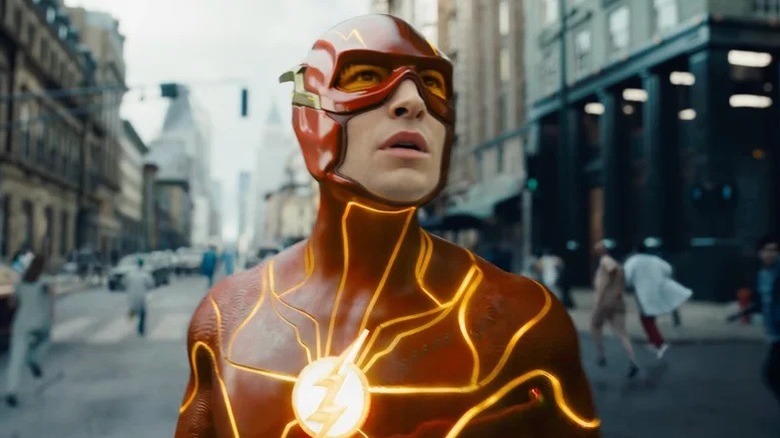 Barry Allen on the street in "The Flash" (2023)