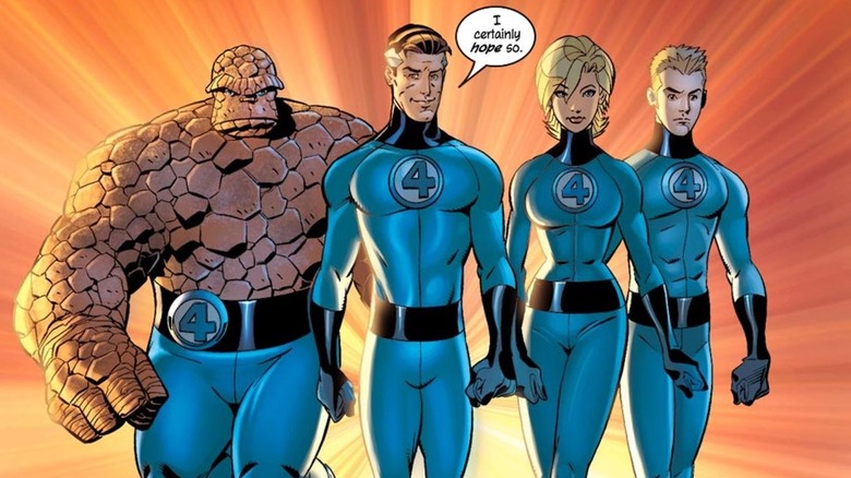 The Fantastic 4 after being asked if they're getting a reboot