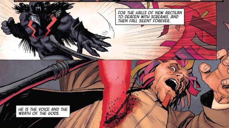 Vox killing Flagman in Death of the Inhumans #1